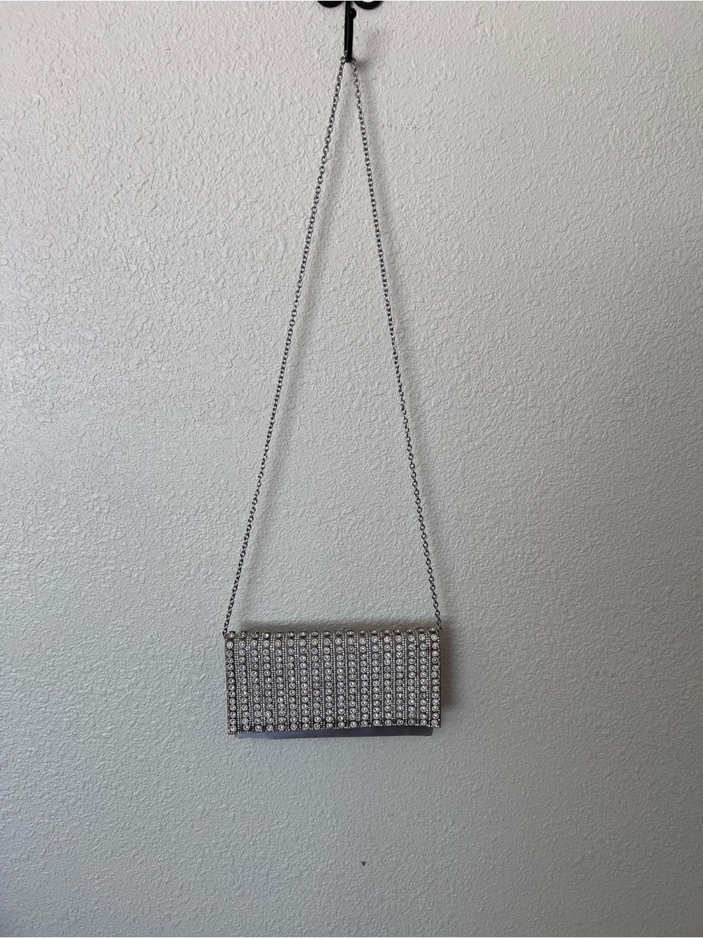 INC International Concepts Silver Crystal-Embellished Evening Clutch/Crossbody - Picture 2 of 11
